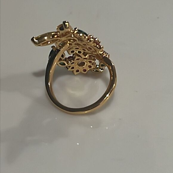 Kate Spade Saturday New Bloom Floral Statement Ring is 18k gold vermeil - Picture 5 of 5